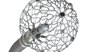 A sphere-shaped, expandable lattice device with electrodes for cardiac ablation