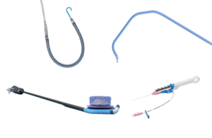 These are marketing images of the Abiomed Impella RP Flex with SmartAssist, Cordis Infiniti, Teleflex Arrow Endurance, and Abbott Amplatzer delivery sheath which were all among serious catheter-based device recalls in 2023. 