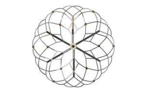 An image of the Medtronic Sphere-360 pulsed field ablation catheter showing the nitinol lattice, radiopaque markers and six electrode pairs.