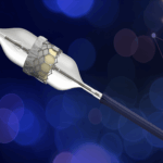 This is an Edwards Lifesciences marketing image of its Sapien 3 valve with the Commander delivery system for transcatheter aortic valve replacement or TAVR to go along with MassDevice's Medtech Market Intelligence Report about the transcatheter heart valves market. Image courtesy of the company